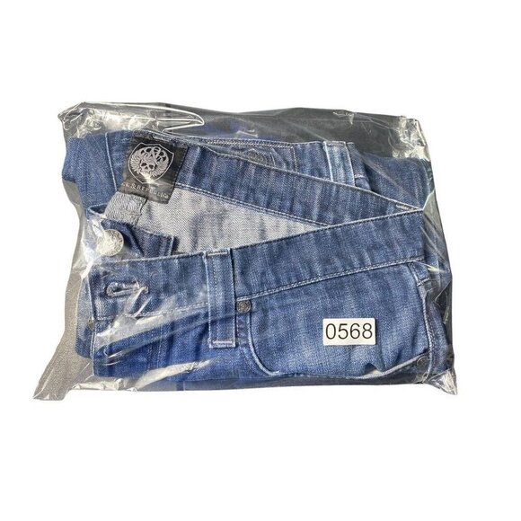 Rock and Republic Taylor Button Fly Jeans 38x28 Bootcut Blue Embroidered Wings - Picture 12 of 12